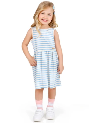 Tink Bink - Vestido sem Manga Estampado Branco - TINK BINK