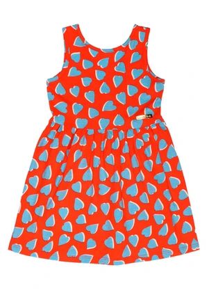 Tink Bink - Vestido sem Manga Estampado Vermelho - TINK BINK