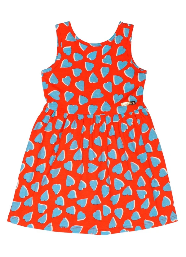 Tink Bink - Vestido sem Manga Estampado Vermelho