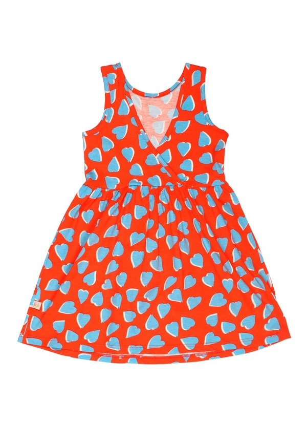 Tink Bink - Vestido sem Manga Estampado Vermelho 2