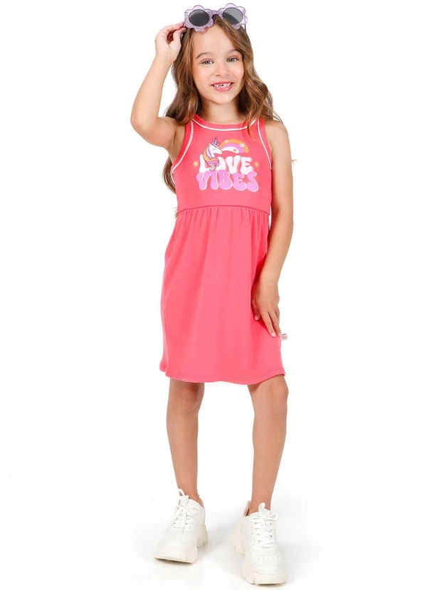 Tink Bink - Vestido sem Manga Rosa