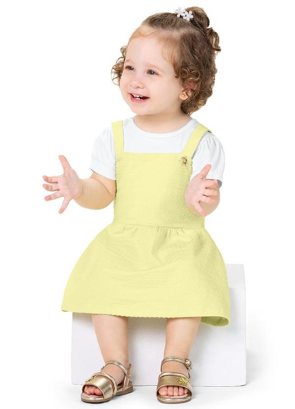 Alenice - Vestido Sobreposto com Manga Bufante Branco