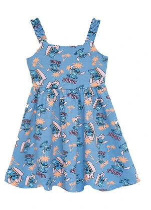 Malwee Kids - Vestido Stitch® Curto Godê Azul - MALWEE KIDS