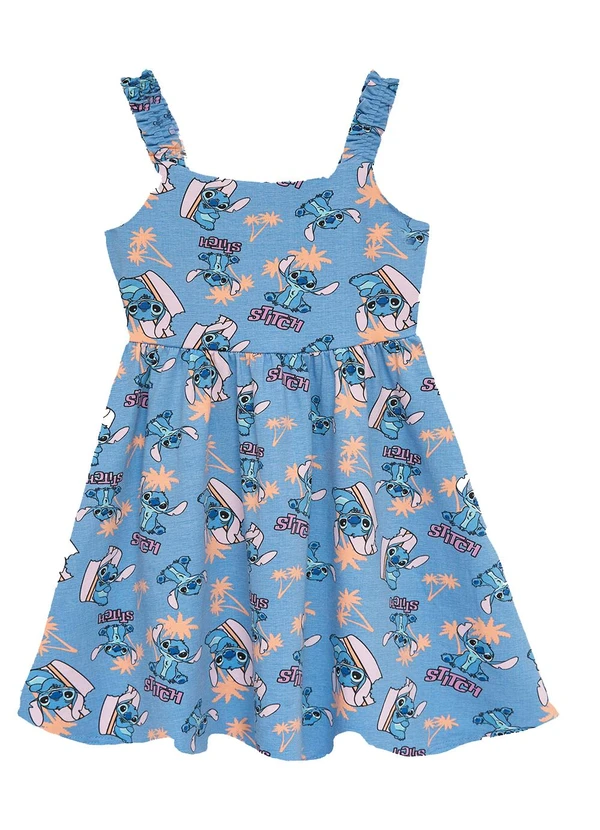 Malwee Kids - Vestido Stitch® Curto Godê Azul