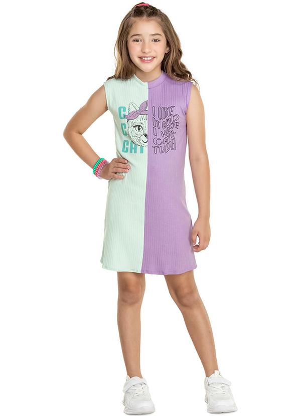 Alenice - Vestido Sweet Cat Menina Roxo