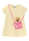 Malwee Kids - Vestido T-Shirt Cachorrinho com Bolsinha Rosa - variação: Amarelo Claro