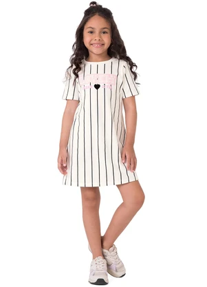 Malwee Kids - Vestido T-Shirt Lovely Off White - MALWEE KIDS