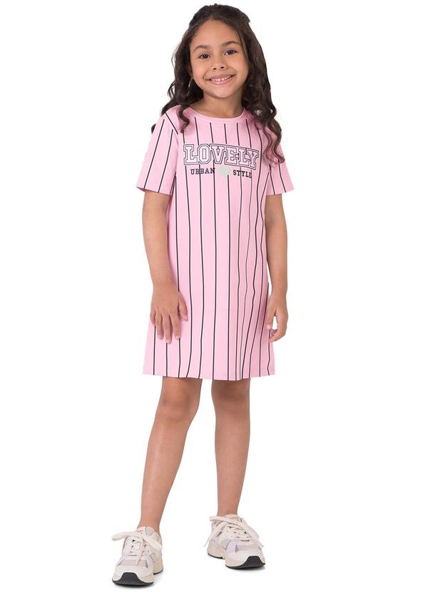 Malwee Kids - Vestido T-Shirt Lovely Rosa
