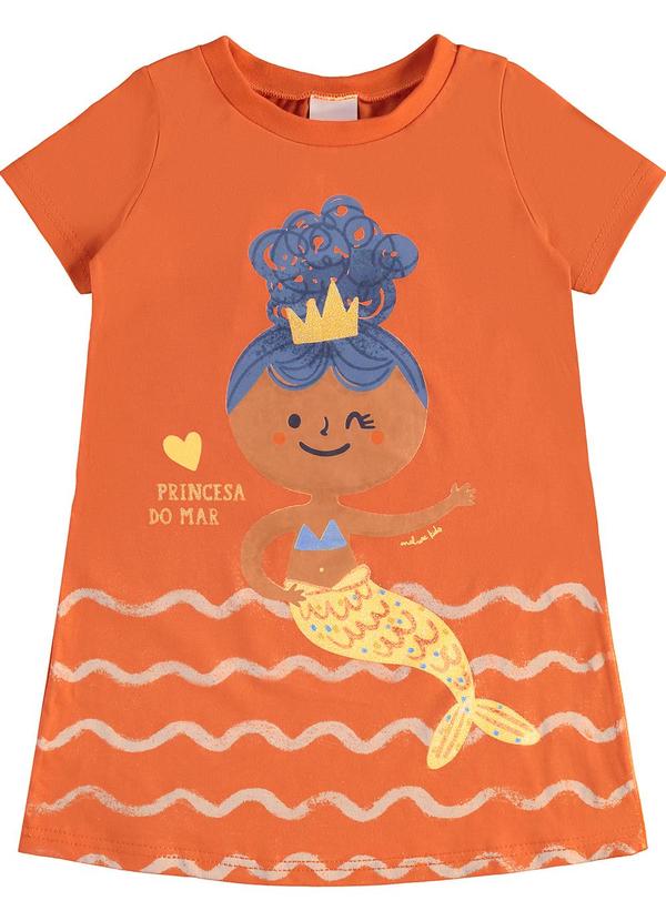 Malwee Kids - Vestido T-Shirt Sereia Laranja 2