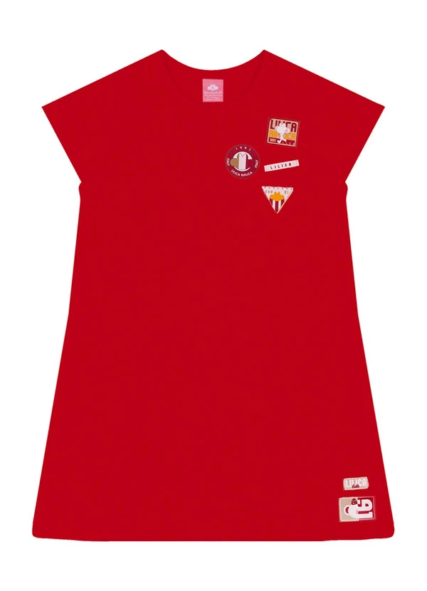 Lilica Ripilica - Vestido T-Shirt Vermelho