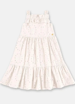 Up Baby - Vestido Tecido Laise Forrado Branco - UP BABY