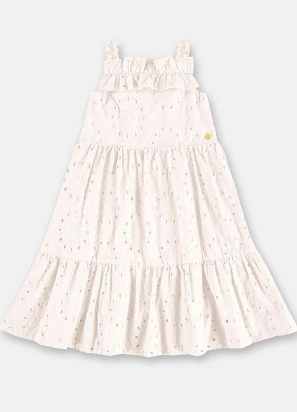 Up Baby - Vestido Tecido Laise Forrado Branco 2