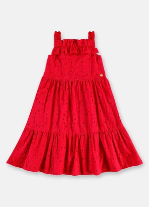 Up Baby - Vestido Tecido Laise Forrado Vermelho - UP BABY