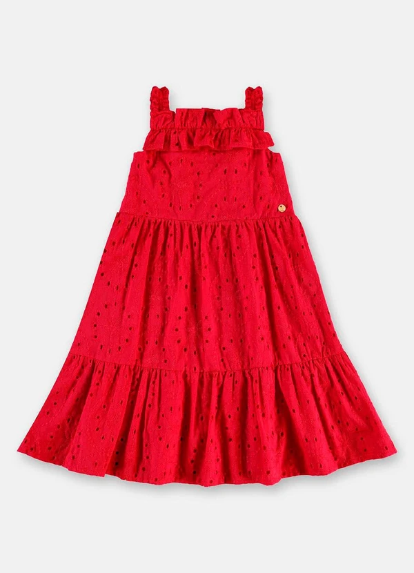 Up Baby - Vestido Tecido Laise Forrado Vermelho 2