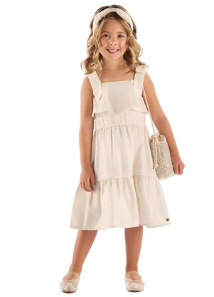 Up Baby - Vestido Tecido Linho Foil Branco - UP BABY