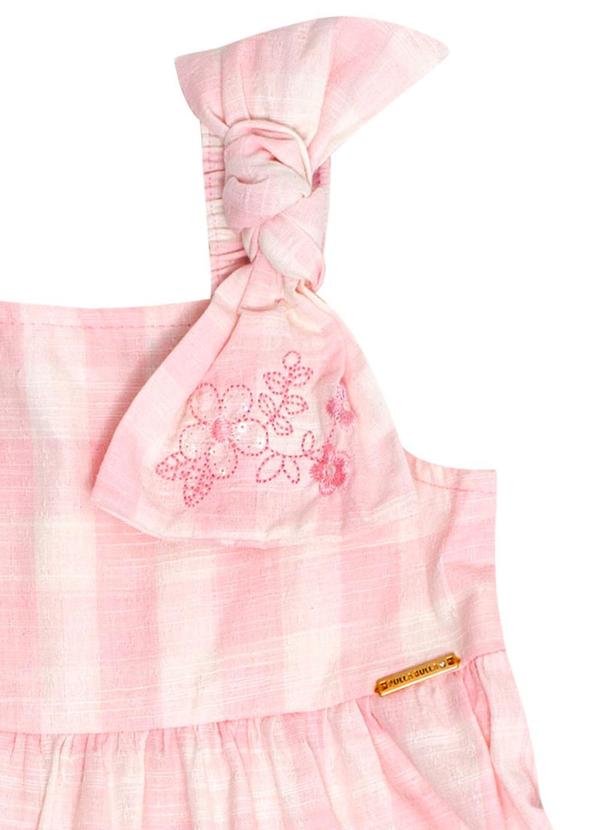 Pulla Bulla - Vestido Tecido Xadrez Fio Tinto Rosa 2