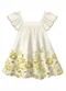 Carinhoso - Vestido Texturizado Flores e Borboleta Rosa - variação: Off White