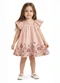 Carinhoso - Vestido Texturizado Flores e Borboleta Rosa - variação: Rosa