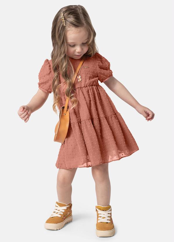 Carinhoso - Vestido Texturizado Menina Rosê