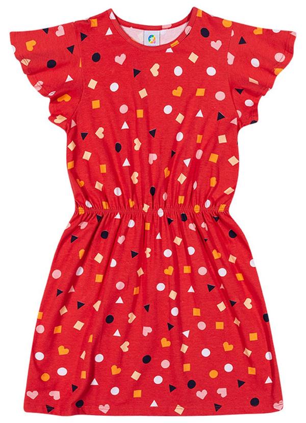 Alenice - Vestido Tiny Dots Menina Vermelho