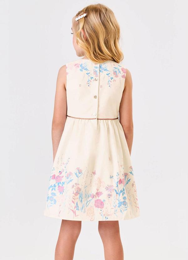 Trick Nick - Vestido Tricoline Estampado Bege 2