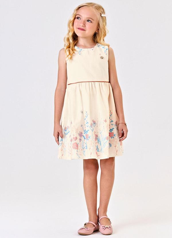 Trick Nick - Vestido Tricoline Estampado Bege 3