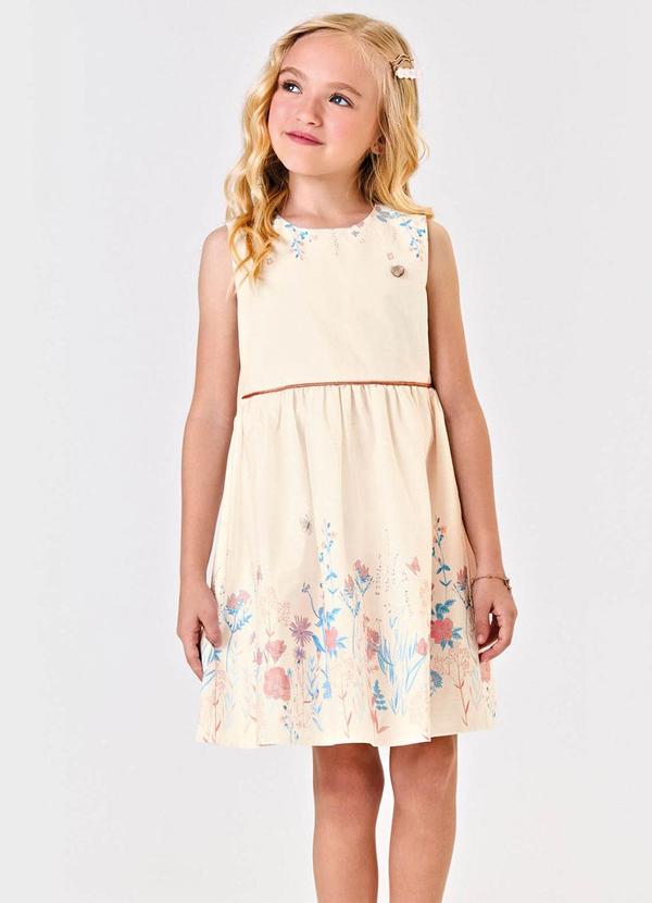 Trick Nick - Vestido Tricoline Estampado Bege 4