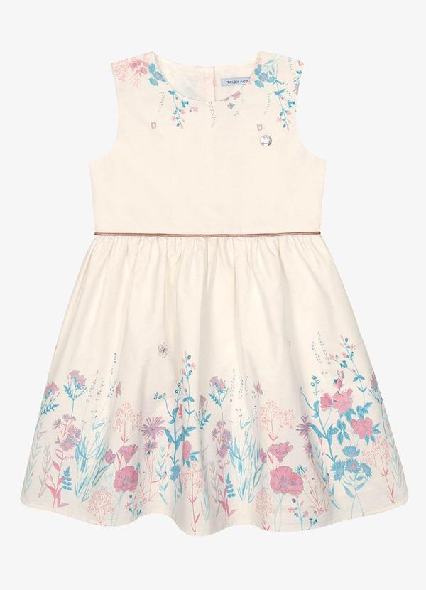 Trick Nick - Vestido Tricoline Estampado Bege 5