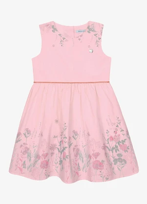 Trick Nick - Vestido Tricoline Estampado Rosa - TRICK NICK