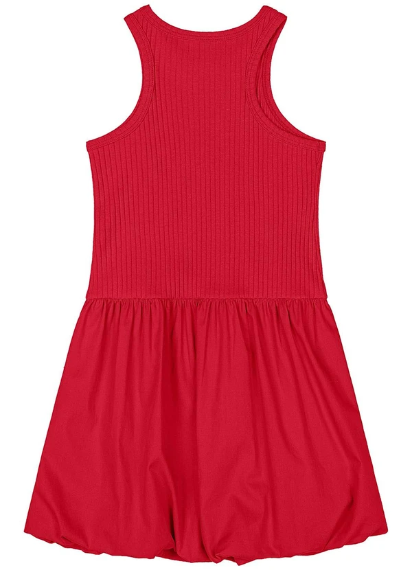 Quimby - Vestido Tricoline Infantil Vermelho 3