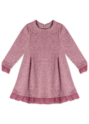 Lilica Ripilica - Vestido Tricot Manga Longa Infantil Rosa - LILICA RIPILICA