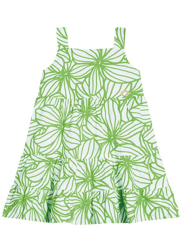 Carinhoso - Vestido Tropical Evasê Verde