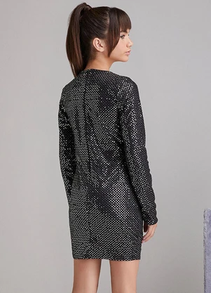 I Am - Vestido Tule com Paetê Preto - I AM