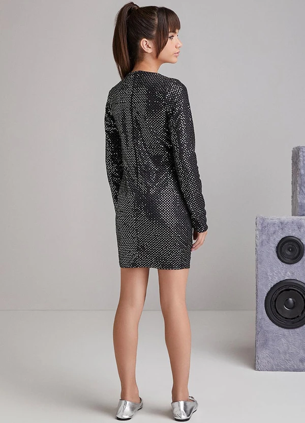 I Am - Vestido Tule com Paetê Preto 4