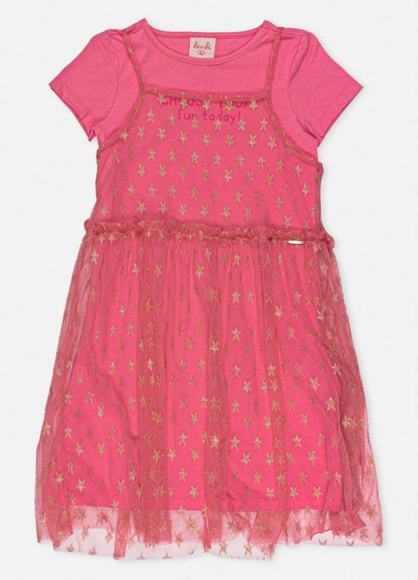 Bimbi - Vestido Tule Estrela Rosa 3