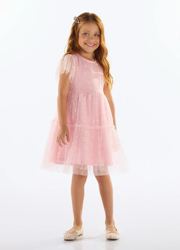 Quimby - Vestido Tule Infantil Rosa