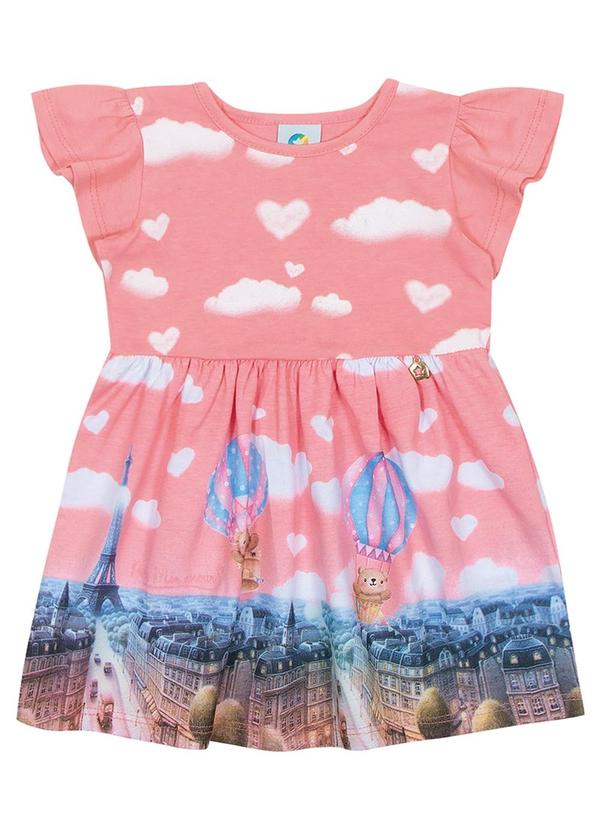 Alenice - Vestido um Céu de Aventuras Meninas Rosa