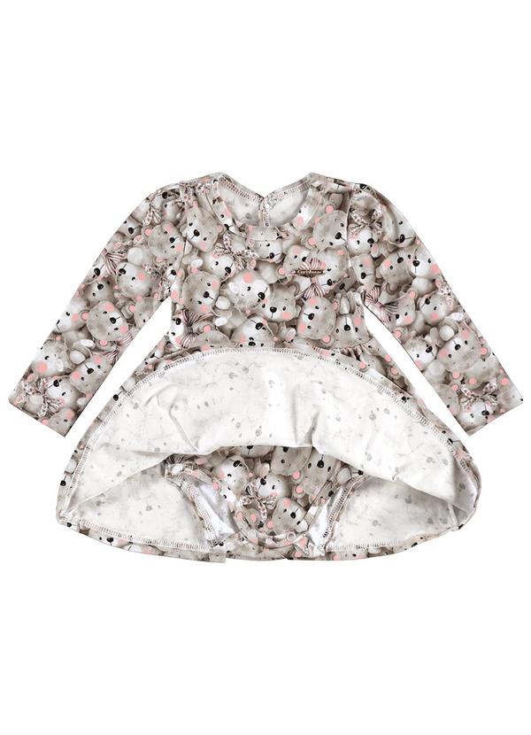 Carinhoso - Vestido Ursinhos Godê Bege 3