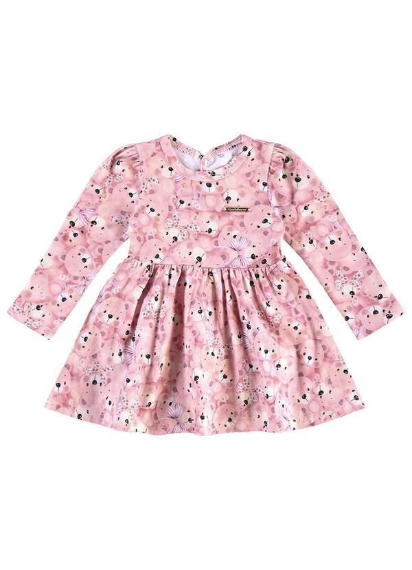 Carinhoso - Vestido Ursinhos Godê Rosa