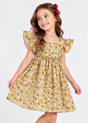 Select - Vestido Verão Infantil Feminino Amarelo - SELECT