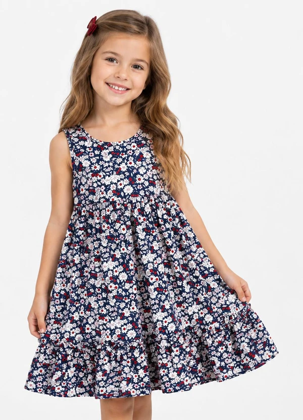Select - Vestido Verão Infantil Feminino Azul
