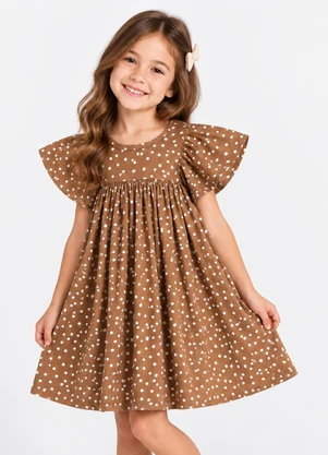 Select - Vestido Verão Infantil Feminino Marrom - SELECT