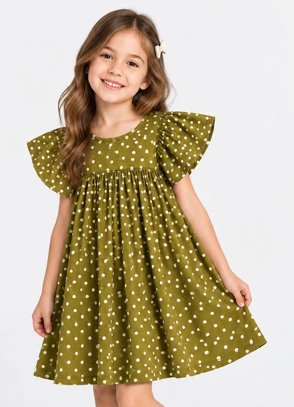 Select - Vestido Verão Infantil Feminino Verde