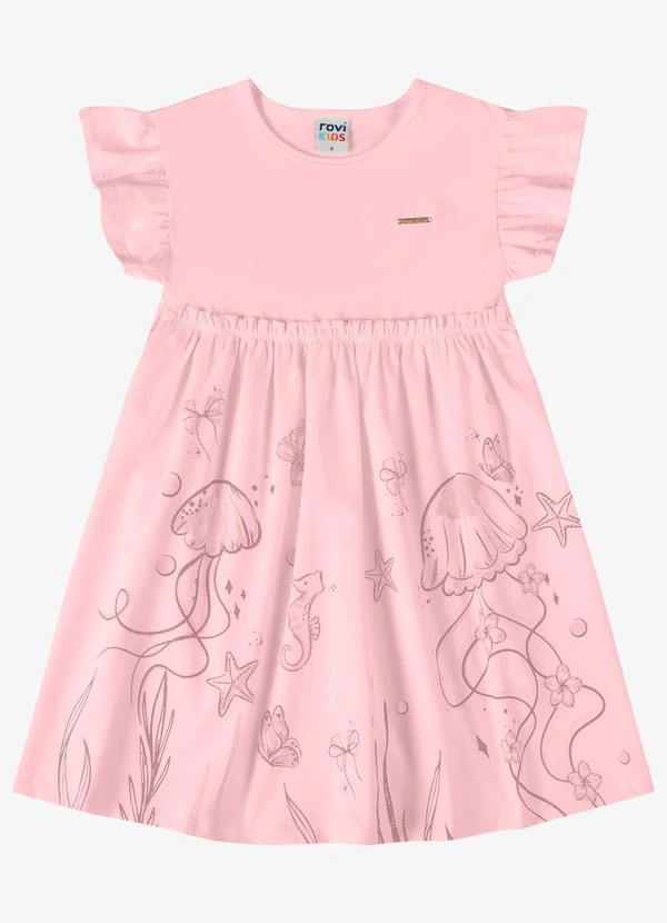 Rovi Kids - Vestido Verão Menina com Glitter Rosa
