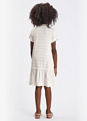 Trick Nick - Vestido Verão Menina com Gola Polo Bege - TRICK NICK