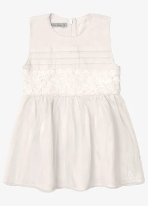 Trick Nick - Vestido Verão Menina com Plaquinha Bege - TRICK NICK
