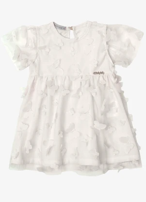 Trick Nick - Vestido Verão Menina com Plaquinha Bege - TRICK NICK