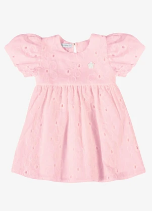 Trick Nick - Vestido Verão Menina com Plaquinha Rosa - TRICK NICK