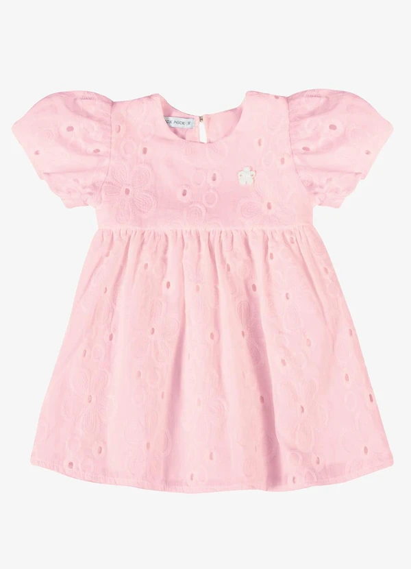 Trick Nick - Vestido Verão Menina com Plaquinha Rosa