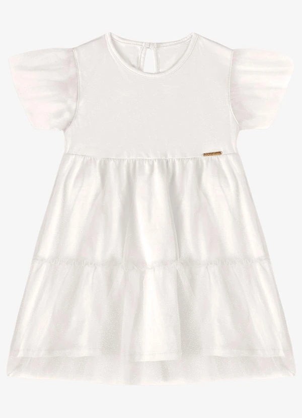 Rovi Kids - Vestido Verão Menina com Tule Bege